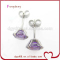 Moda piercing joyería de circón de cristal de acero inoxidable pendiente del perno prisionero / pendiente de lujo del perno prisionero